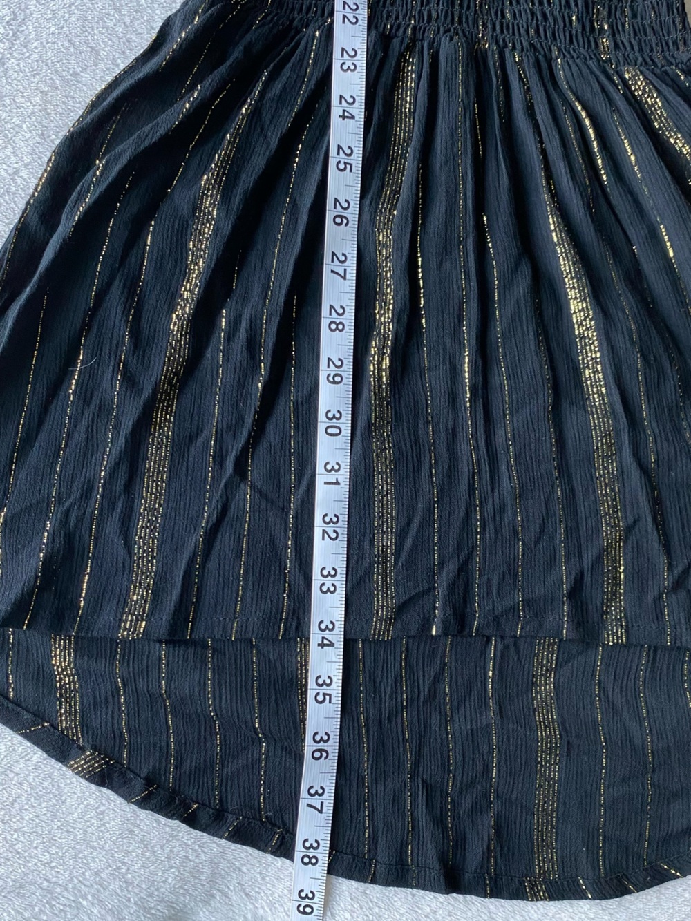 La Blanca Black Gold Shimmer Metallic Getaway Smocked Dress Coverup XS NWT - Picture 13 of 16